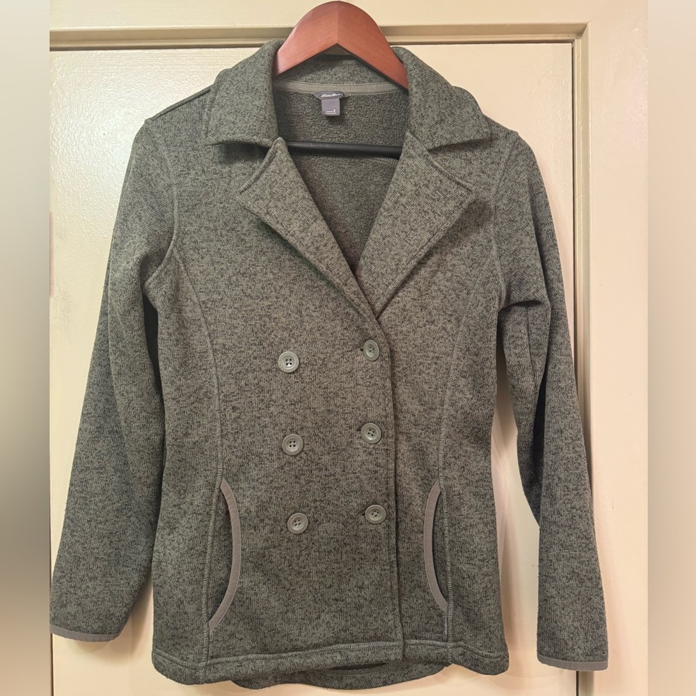 Eddie Bauer olive sweater blazer jacket in size Small